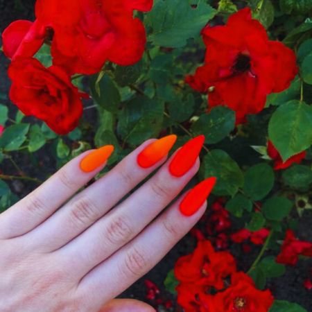 orange-Rose-Design-with-Ballerina- Nails