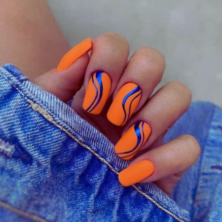 Orange-Swirl-Nail-Art