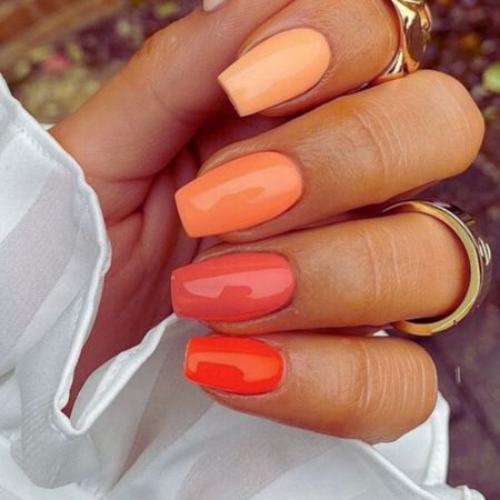 Plain-Matte-Orange-Nails